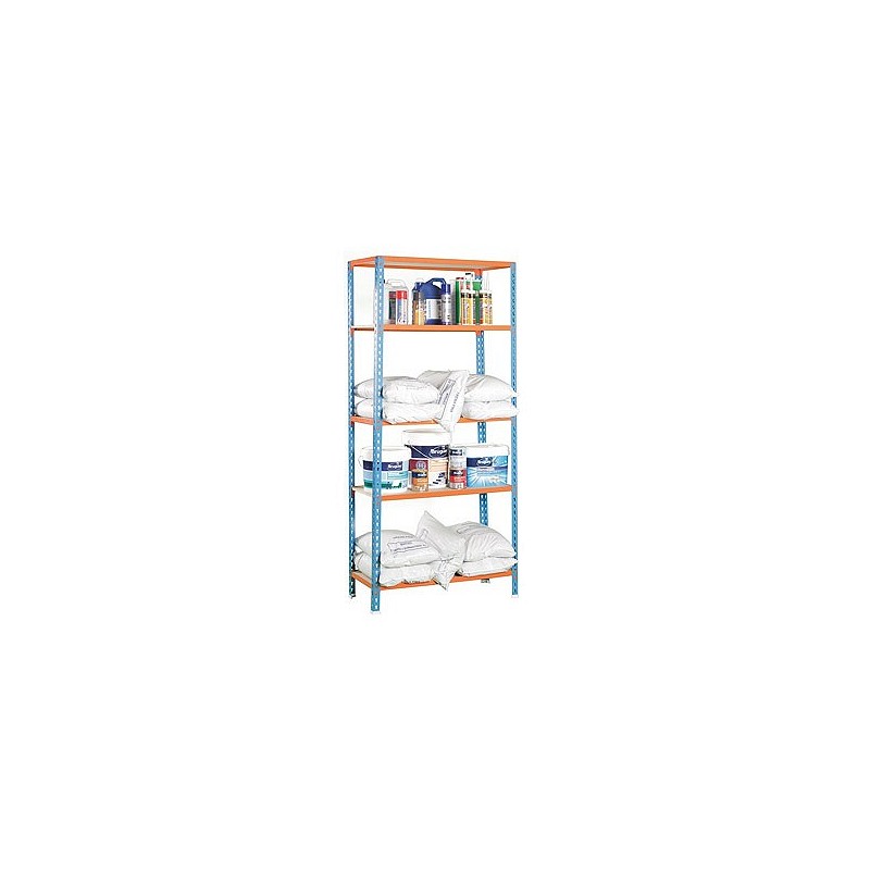 Compra Estanteria metal 5 estantes madera sin tornillos maderclick 180 x 90 x 40 cm azul/naranja SIMONRACK 458100025189045 al mejor precio