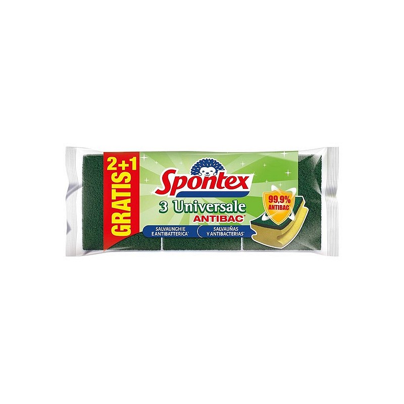 Compra Estropajo fibra / salvauñas (2+1 uds) antibacterias SPONTEX 19400189 al mejor precio