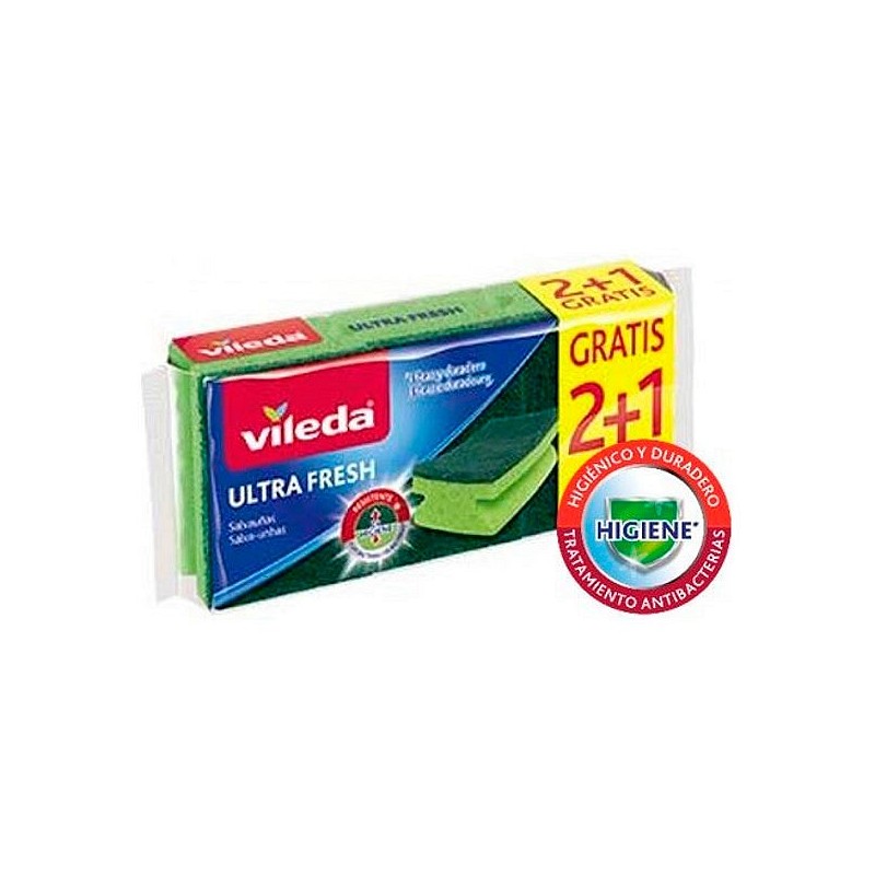 Compra Estropajo fibra / salvauñas (2+1 uds) ultrafresh VILEDA 77665 al mejor precio