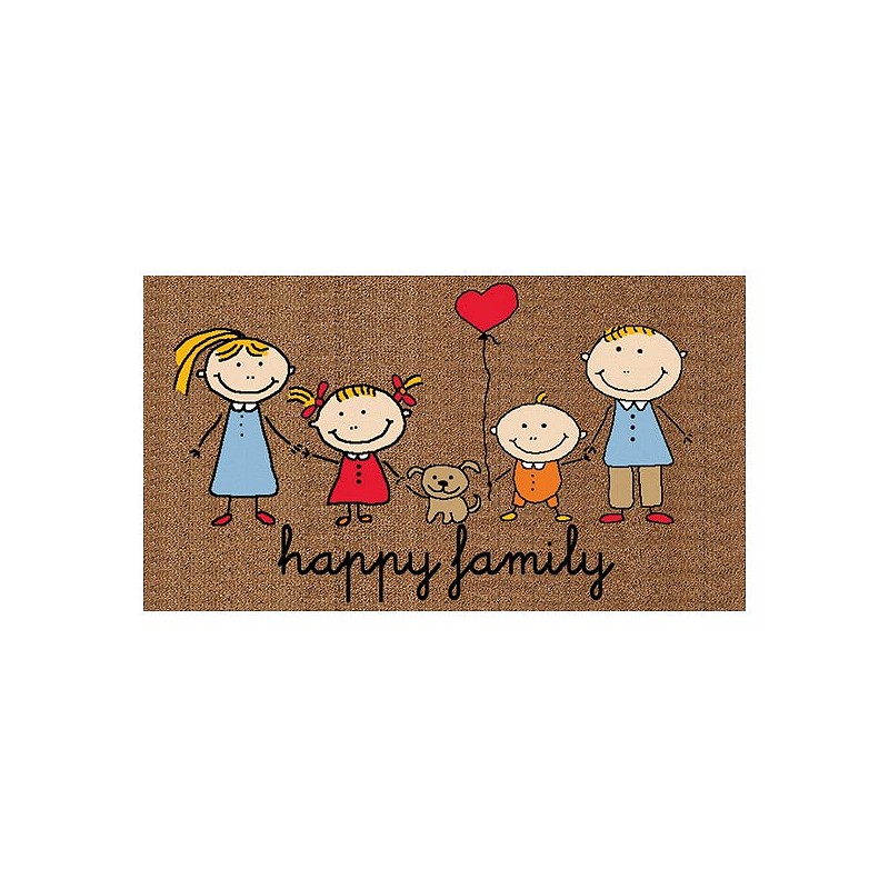 Compra Felpudo coco estampado 70 x 40 cm happy family DUETT 998110 FAM al mejor precio