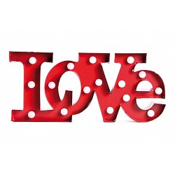 Figura metal con leds love...