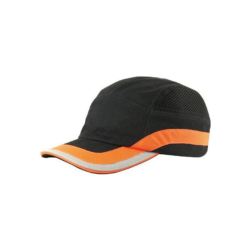 Compra Gorra antigolpes negra / naranja con banda reflectante CLIMAX 2452001100000 al mejor precio