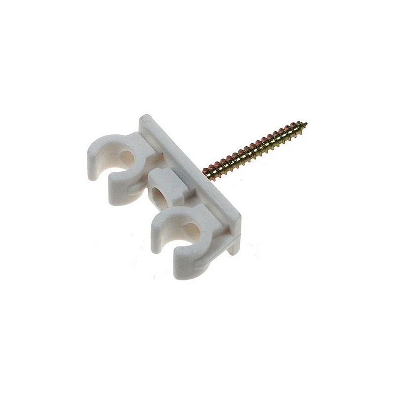 Compra Grapa clip doble blanca con tornillo 5 uds diámetro 22 mm SAET-94 77353 al mejor precio