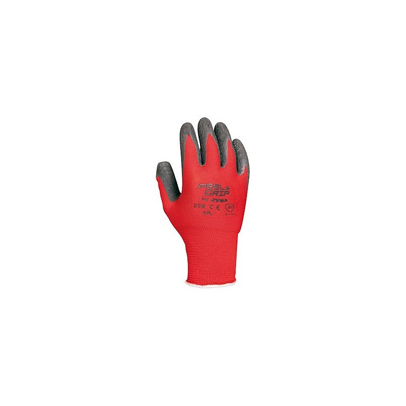 Compra Guante poliester recubierto latex rugoso feel & grip talla 9 rojo JUBA H256/9 al mejor precio