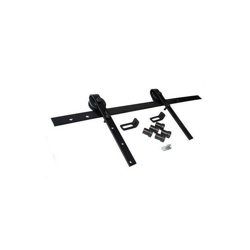 Compra Herraje puerta corredera granero kit completo 2 m 30 x 5 mm negro ESTEBRO KGN230N al mejor precio