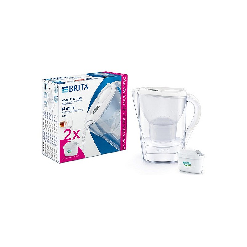 Compra Jarra filtrante marella blanca más 2 filtros mxpro all in -1 BRITA 1051130 al mejor precio