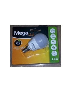 Compra Bombilla led esferica e14 luz calida 380lm 7w MEGALED GIG14E-P45-70W al mejor precio