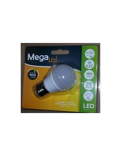 Compra Bombilla led esferica e27 luz calida 380lm 7w MEGALED GIG27E-P45-70W al mejor precio
