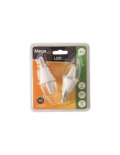 Compra Bombilla led filamento vela (pack 2 unidades) e14 luz calida 250lm 4w MEGALED GIG14E-C-40WP2 al mejor precio