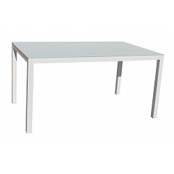 Mesa aluminio cristal white...