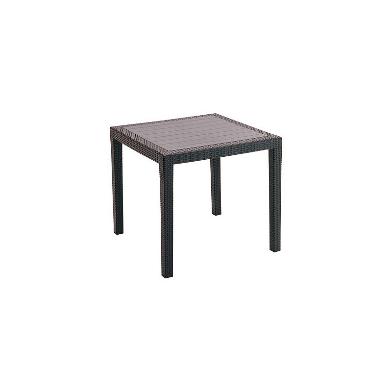 Compra Mesa resina ratan antracita king 80 x 80 cm PROGARDEN KING RATAN al mejor precio