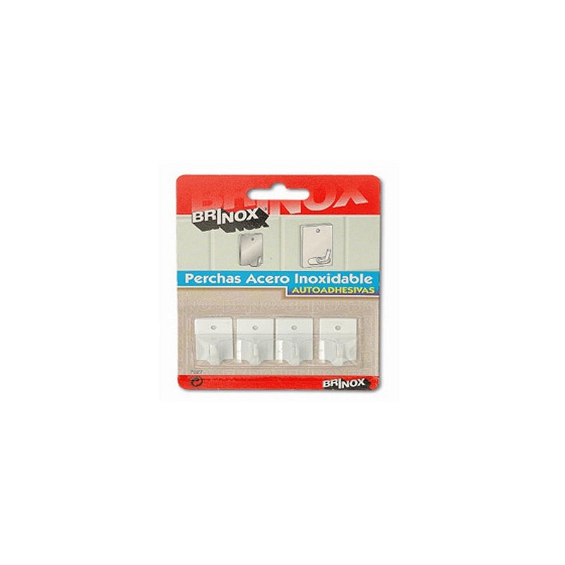 Compra Mini colgador adhesivo lacado blanco 4 uds 17 x 26 mm BRINOX B70270D al mejor precio