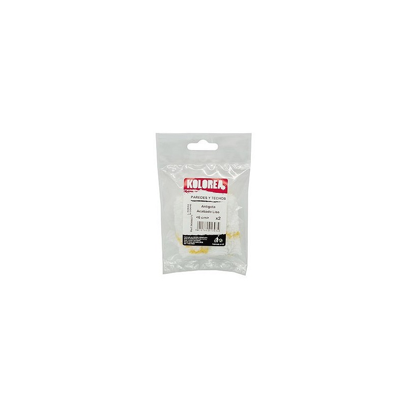 Compra Mini rodillo recambio antigota paredes y techos 6 cm x ø16 mm 2 uds KOLOREA 9644071 al mejor precio