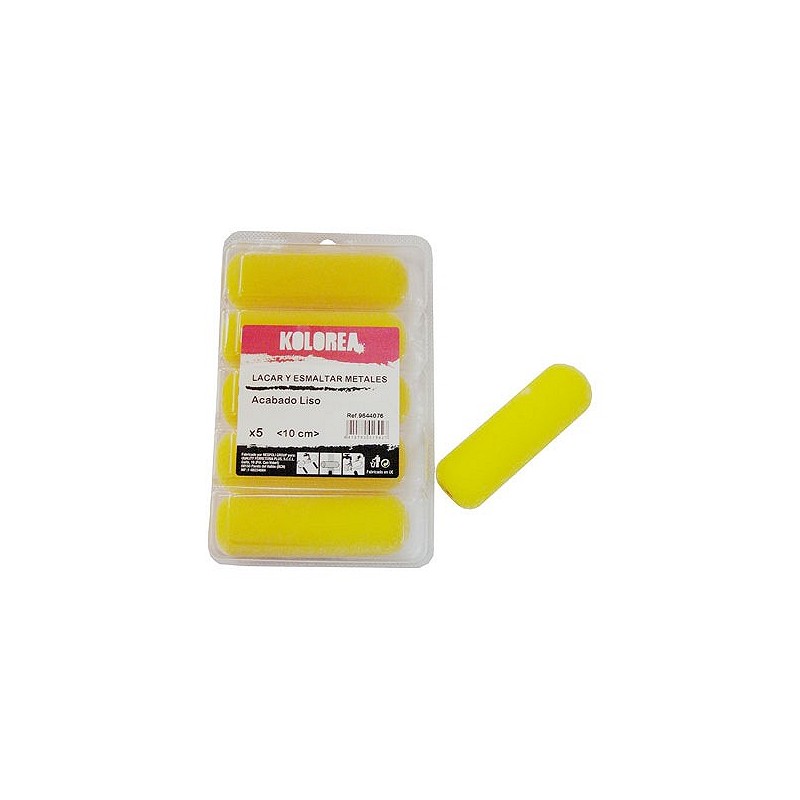 Compra Mini rodillo recambio flocado lacar/ esmaltar metales 10 cm x ø16 mm 5 uds KOLOREA 9644076 al mejor precio