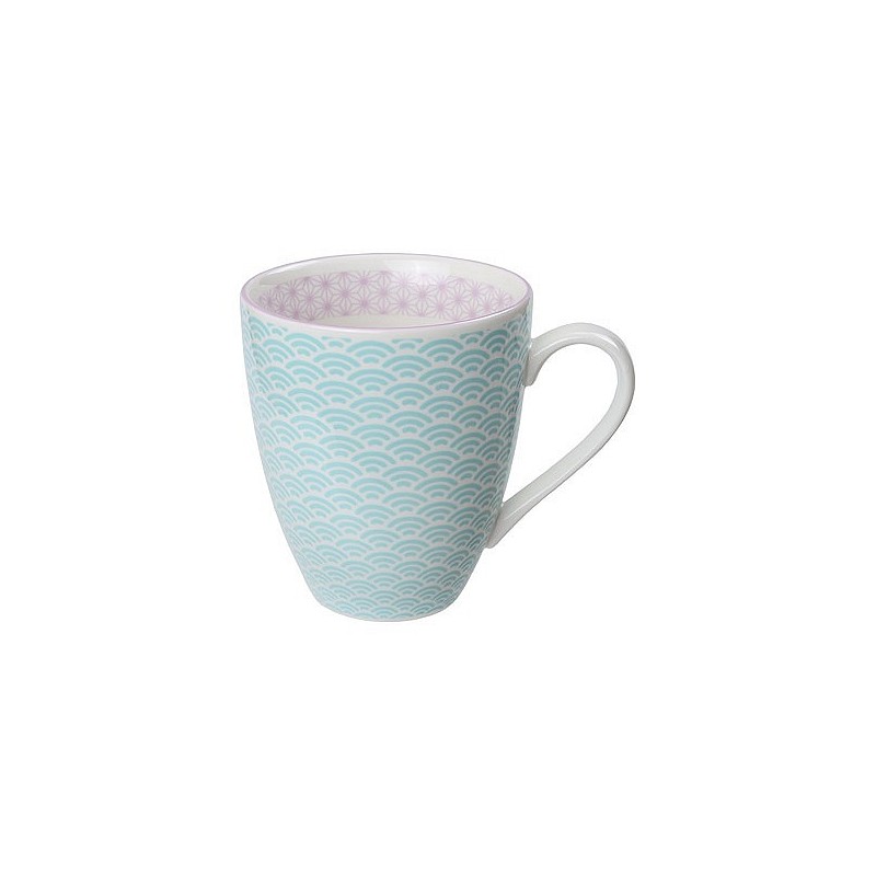 Compra Mug porcelana 300 ml celeste borde violeta TOKYO 8788 al mejor precio