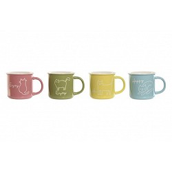 Compra MUG PORCELANA DECORADO SURTIDO COLOR PASTEL 36 CL GATOS PC-211997 al mejor precio