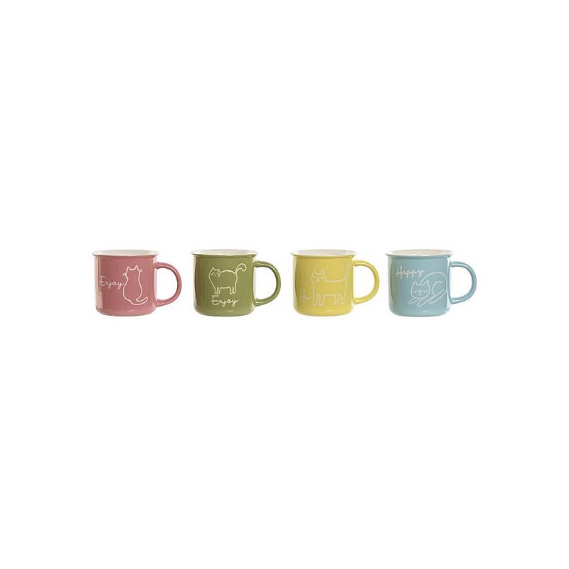 Compra MUG PORCELANA DECORADO SURTIDO COLOR PASTEL 36 CL GATOS PC-211997 al mejor precio