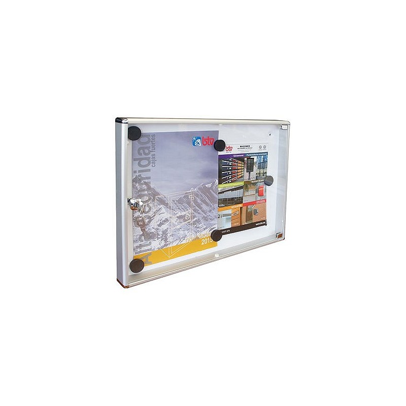 Compra Panel de anuncios horizontal 2 folios a4 aluminio natura BTV 132 al mejor precio