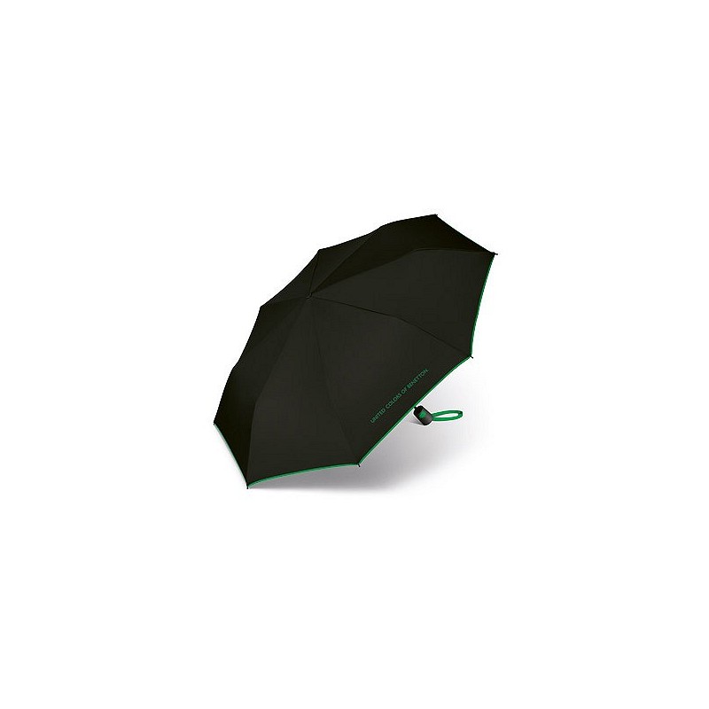 Compra Paraguas mini plegable automatico negro vivo verde BENETTON 56601 al mejor precio