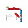 Compra Parasol aluminio inclinable rojo 300 cm tubo 48 mm con manivela QFPLUS 227004 al mejor precio