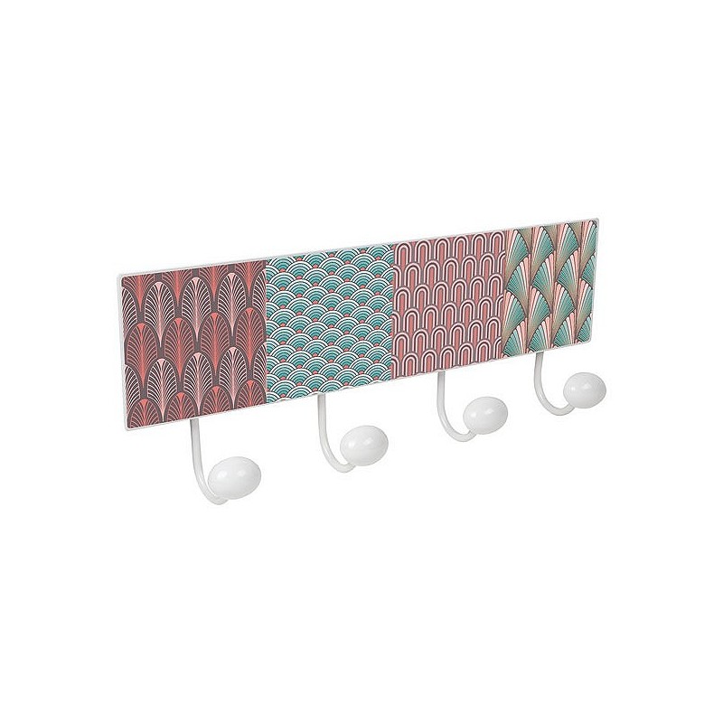 Compra Percha pared 4 pomos metal/porcelana masala rosa mint NESU 9063B42 al mejor precio