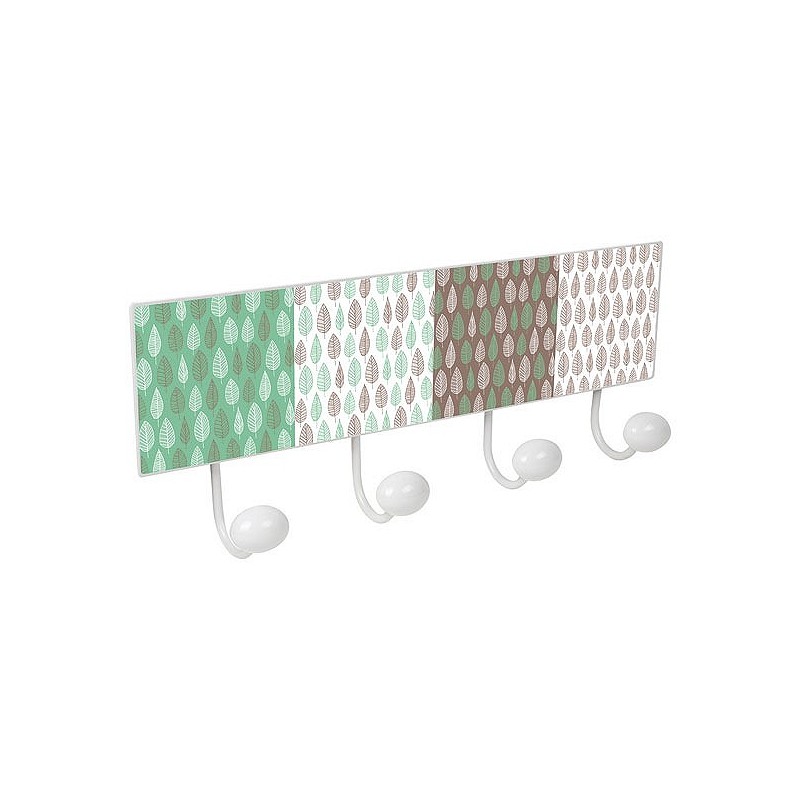 Compra Percha pared 4 pomos metal/porcelana hojas verde marron NESU 9063B44 al mejor precio