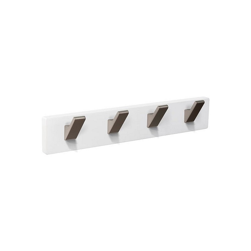 Compra Percha pared madera blanca 4 ganchos inox mate NESU 9108BLIN al mejor precio