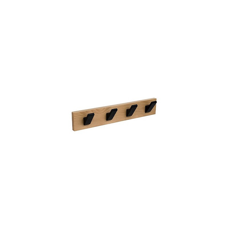 Compra Percha pared madera haya natural 4 ganchos negros NESU 9108HNNE al mejor precio