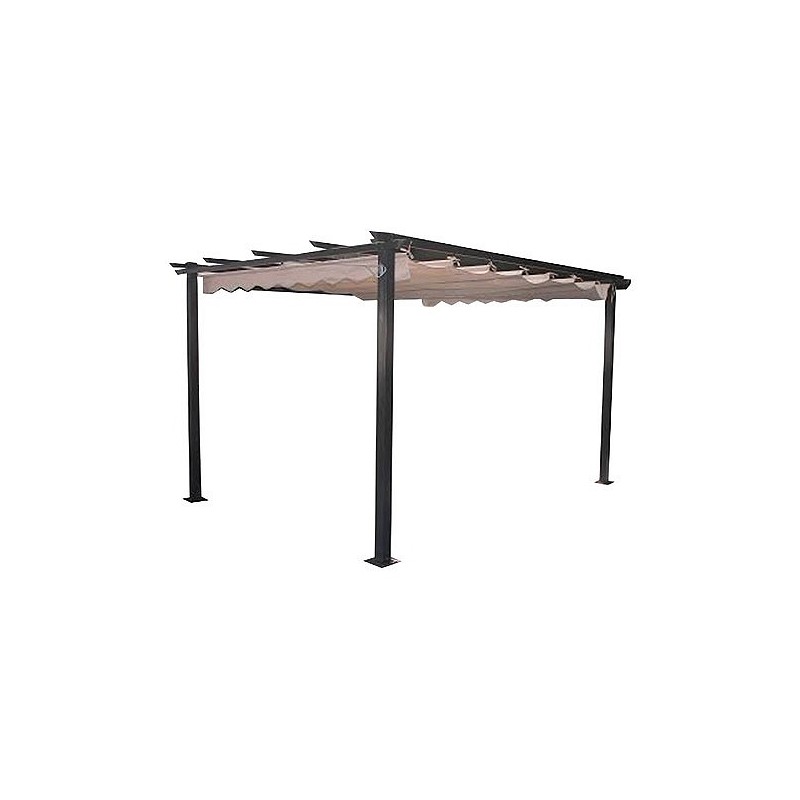 Compra Pergola aluminio toldo corredero 3 x 4 mt crudo QFPLUS TGGALU0003 al mejor precio