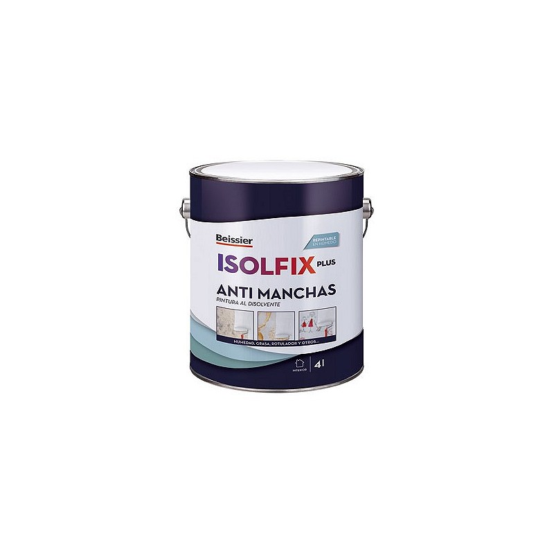 Compra Pintura antimanchas isolfix plus 4 l blanco BEISSIER 34040-004 al mejor precio