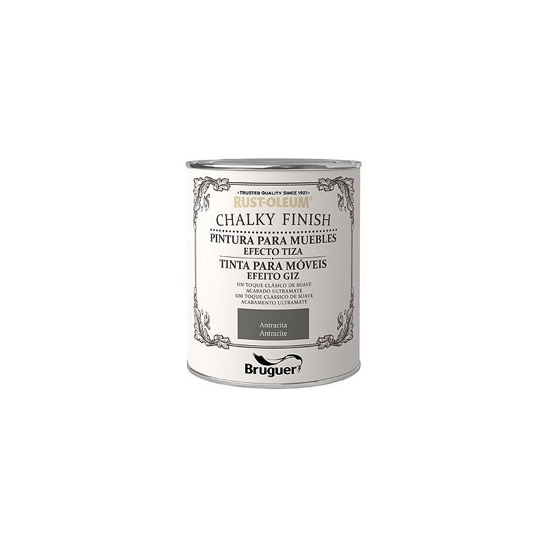 Compra Pintura efecto tiza chalky finish 750 ml antracita RUST-OLEUM 5397535 al mejor precio