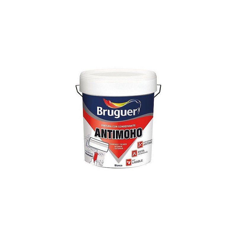 Compra PINTURA PLASTICA ANTIMOHO MATE 4 L BLANCO BRUGUER 5056571 al mejor precio