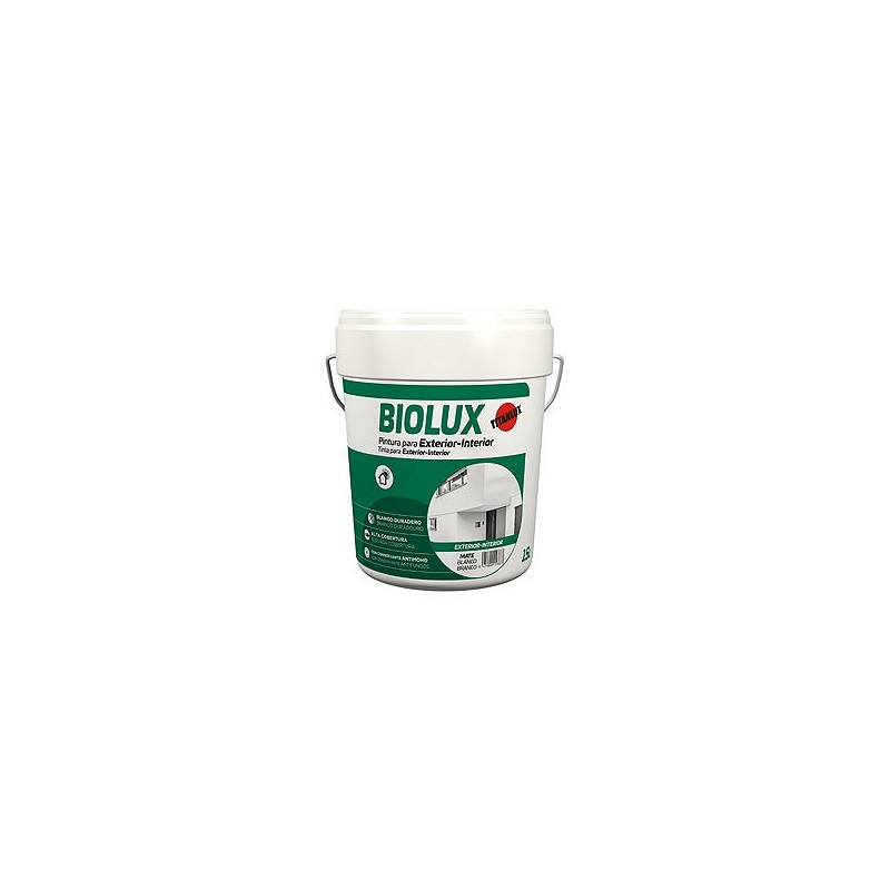 Compra Pintura plastica exterior interior biolux mate 15 l blanco TITAN A62000815/5808723 al mejor precio