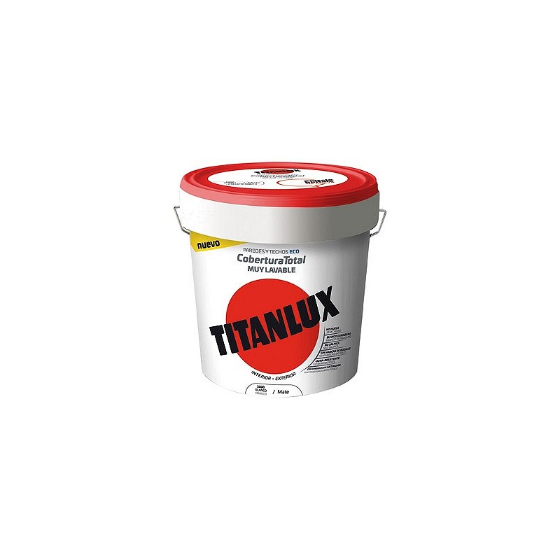 Compra Pintura plastica exterior interior cobertura total mate 4 l blanco TITAN 06T100005/5699451 al mejor precio