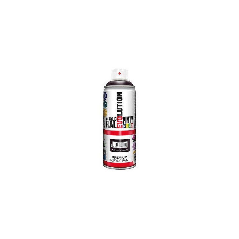 Compra Pintura spray acrilica evolution 520 cc ral 9005 negro brillo PINTYPLUS 601 al mejor precio