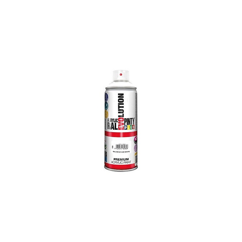 Compra Pintura spray acrilica evolution 520 cc ral 9010 blanco brillo PINTYPLUS 590 al mejor precio