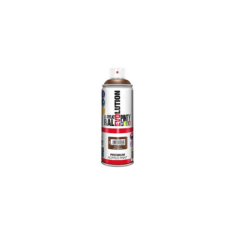 Compra Pintura spray acrilica evolution 520 cc ral 8011 marron brillo PINTYPLUS 604 al mejor precio