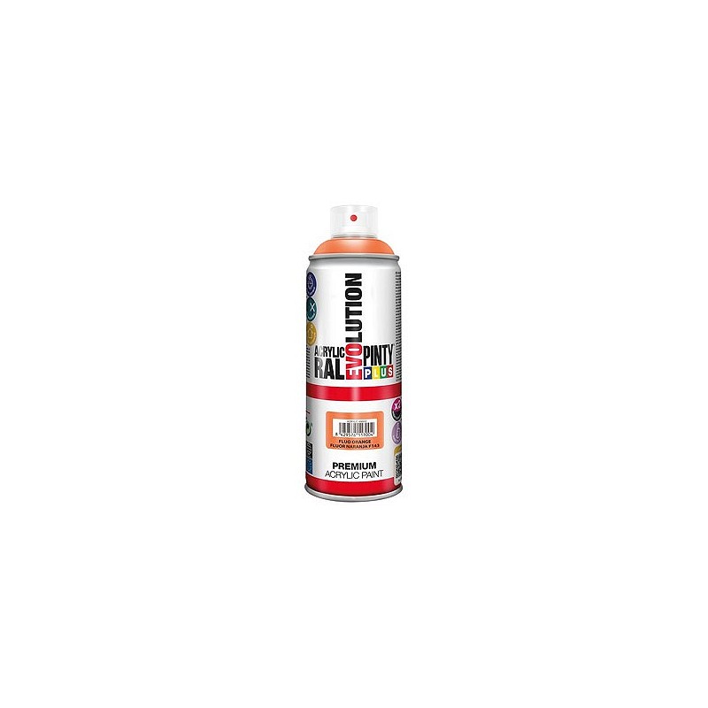 Compra Pintura spray acrilica evolution 520 cc f143 naranja fluorescente PINTYPLUS 158 al mejor precio