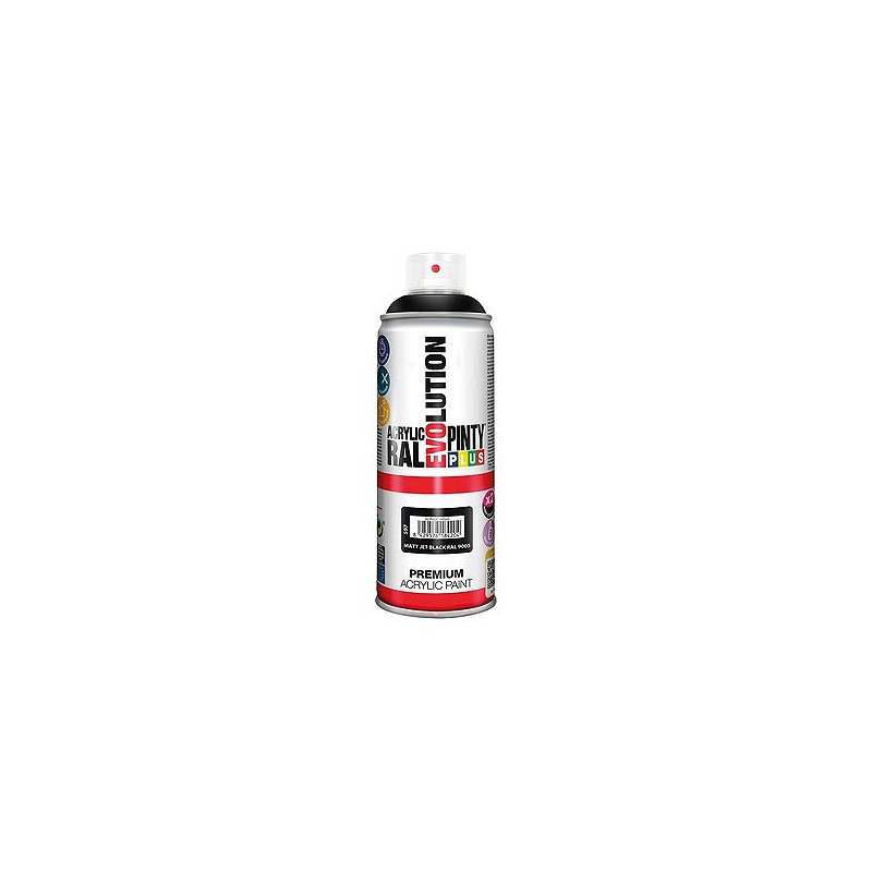 Compra Pintura spray acrilica evolution 520 cc ral 9005 negro mate PINTYPLUS 597 al mejor precio