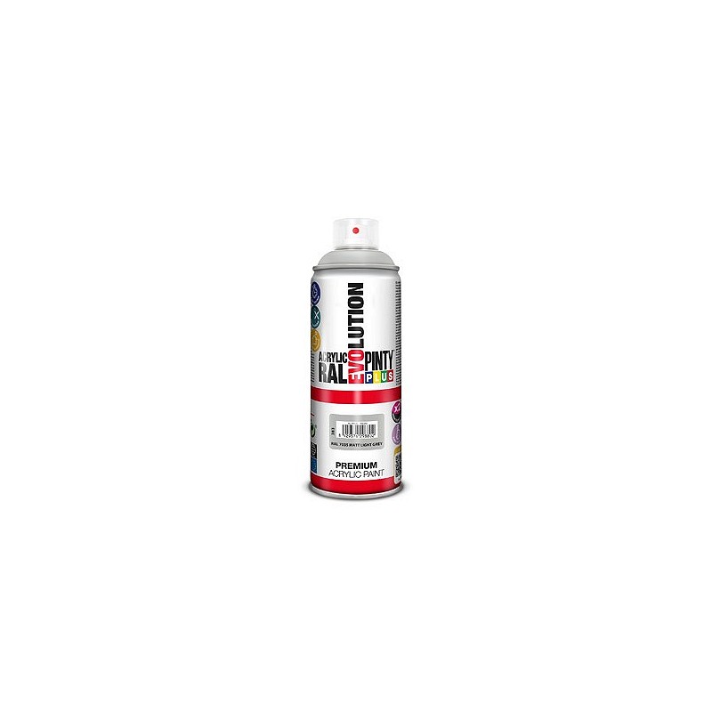 Compra PINTURA SPRAY ACRILICA EVOLUTION MATE 520 CC RAL 7035 GRIS LUMINOSO PINTYPLUS 383 al mejor precio