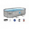 Compra Piscina desmontable oval power steel 7.250 l depuradora cartucho tipo ii 427x250x100 cm piedra BESTWAY 56714 al mejor precio