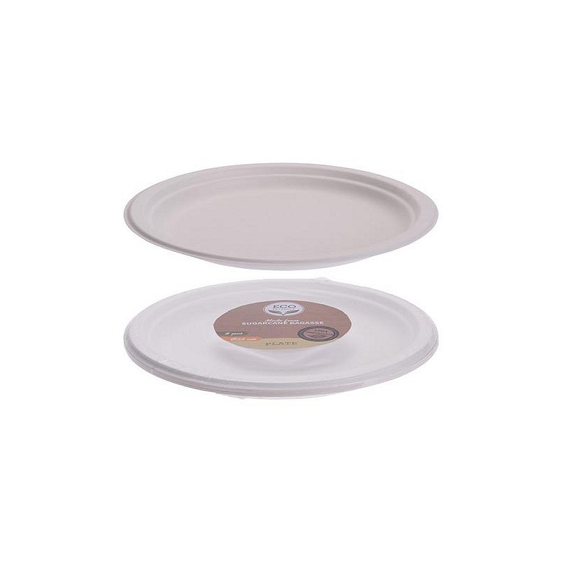 Compra Plato llano desechable biodegradable pack 8 uds diámetro 22,5 cm CY4653340 al mejor precio