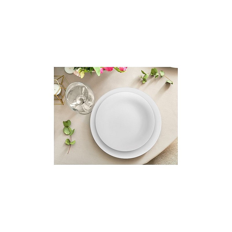 Compra Plato porcelana grabado blanco hondo-23 cm 4470002 al mejor precio