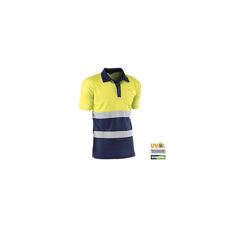 Compra Polo alta visibilidad gales amarillo / azul talla s JUBA HV720BCAZUL/S al mejor precio