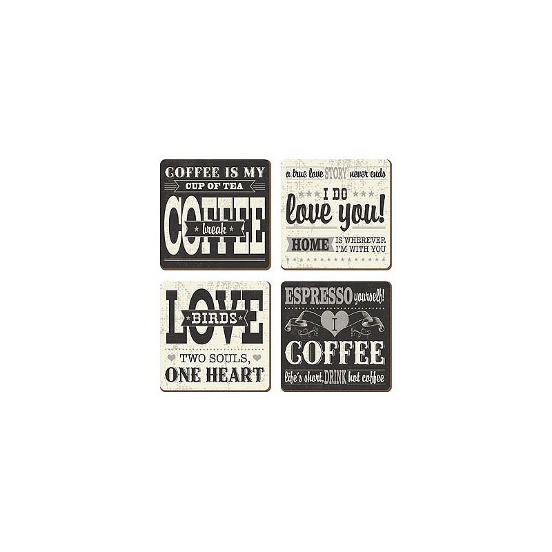 Compra Posa vasos love coffee set 4 uds 12 x 12 cm 5129774 al mejor precio