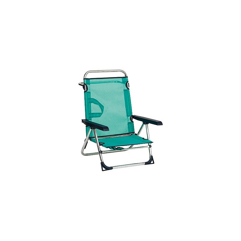 Compra Silla playa con asa multiposicion pata trasera plegable aluminio fibreline azul ALCO 606-ALF 0030 al mejor precio