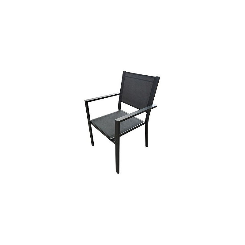 Compra Sillon aluminio textilene negro black QFPLUS 804846 al mejor precio