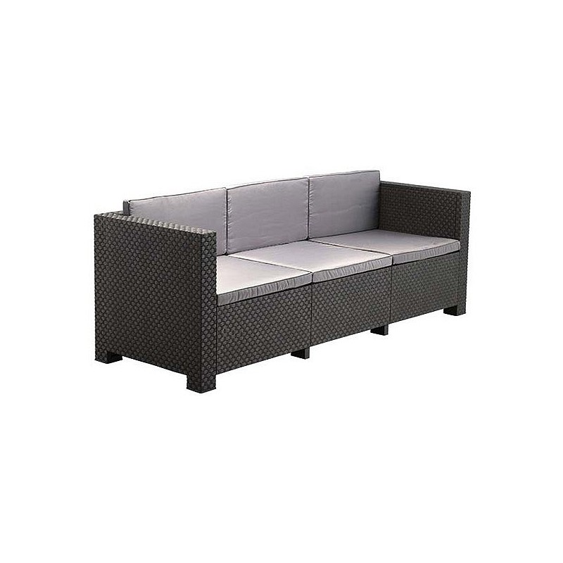 Compra SOFA 3 PLAZAS RATAN RESINA DIVA GRAFITO SHAF 55492 al mejor precio