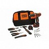 Compra Taladro bateria 10,8 v 1.5 ah más kit accesorios y herramientas BLACK & DECKER BDCDD12HTSA al mejor precio