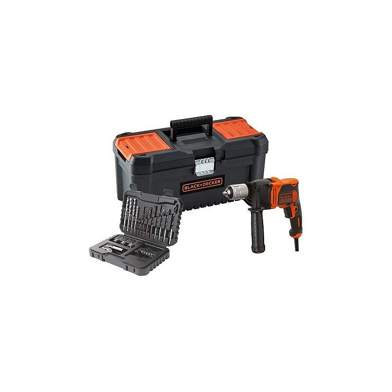 Compra Taladro con cable percutor 850 w+caja herramientas+set 32 accesorios BLACK & DECKER BEH850KA32 al mejor precio